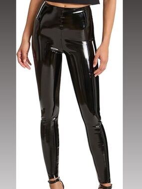 Commando Patent Faux Leather Leggings Black High Rise Size S
